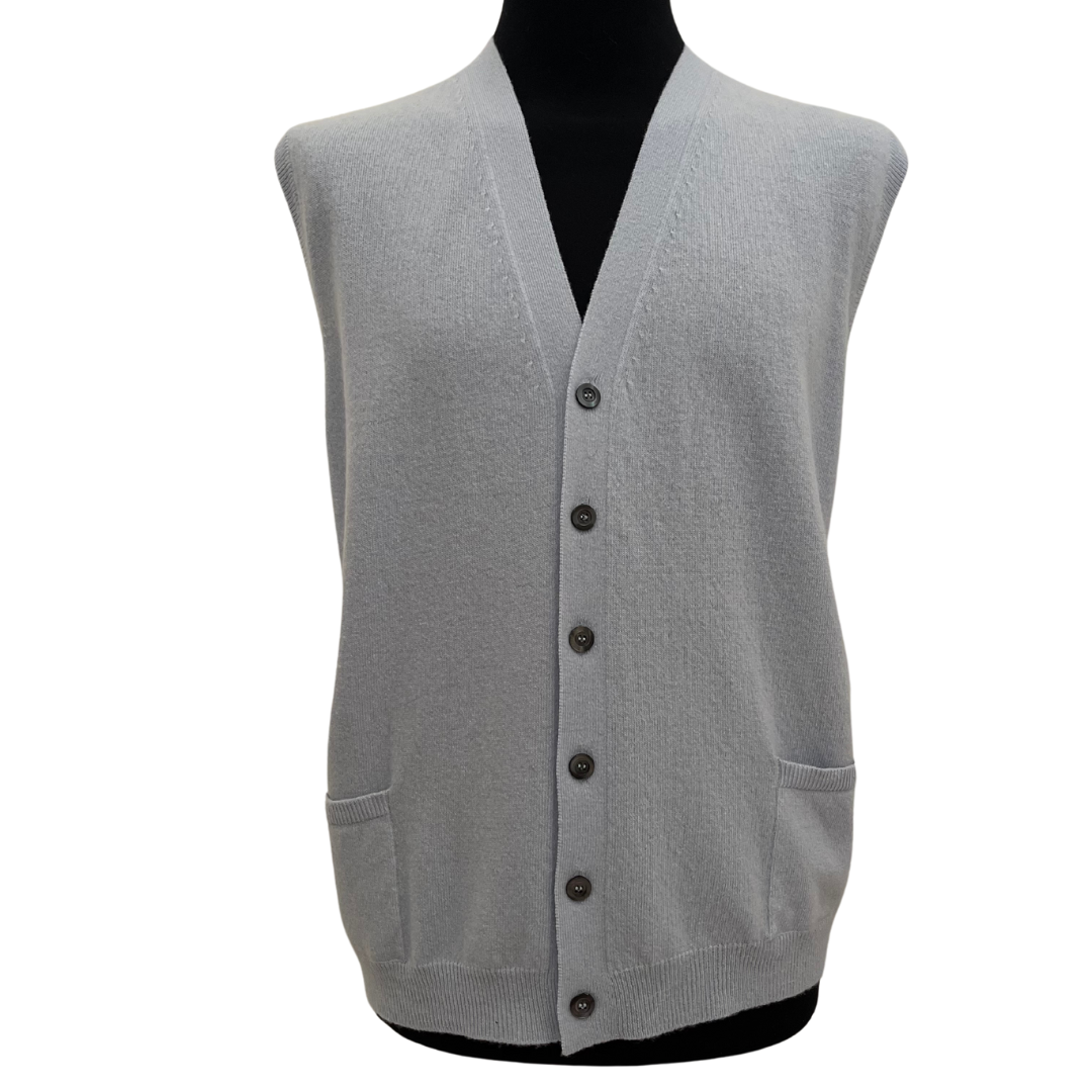 Wool Vest Men's Cashmere Vest With Buttons Navy Mens