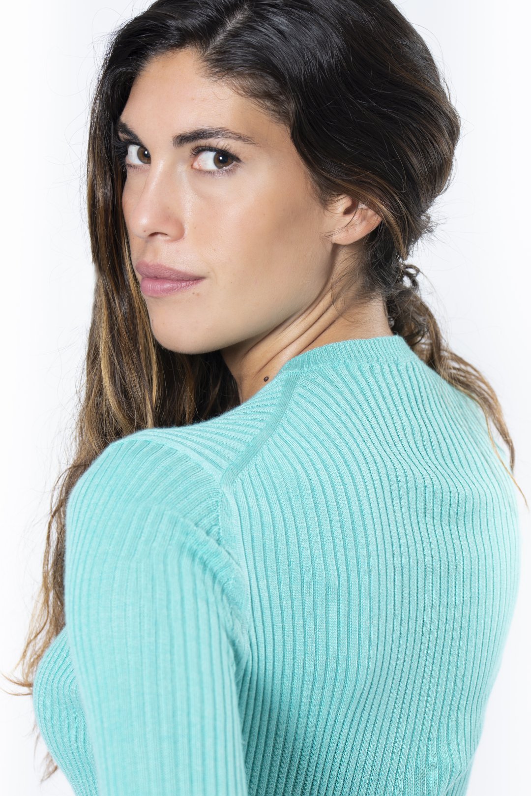 Women's Ribbed Choker Jaipur Aqua Green